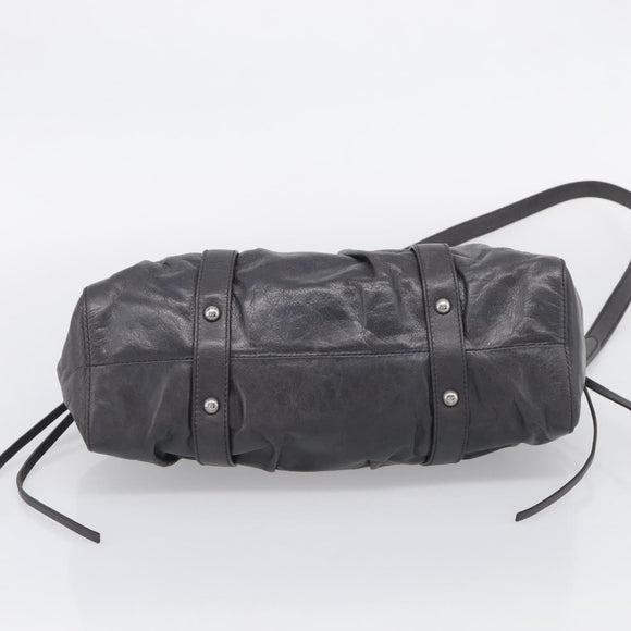 Miu Miu Hand Bag Leather 2way Gray Silver Auth 212444M