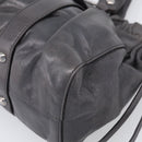 Miu Miu Hand Bag Leather 2way Gray Silver Auth 212444M-14
