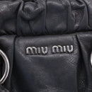 Miu Miu Hand Bag Leather 2way Gray Silver Auth 212444M-16