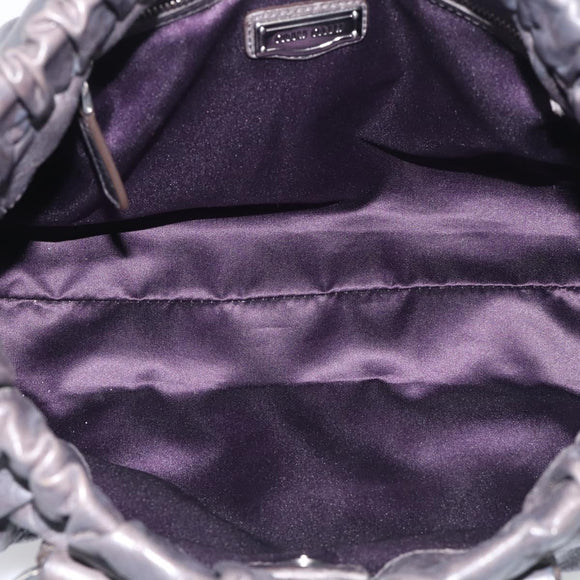 Miu Miu Hand Bag Leather 2way Gray Silver Auth 212444M