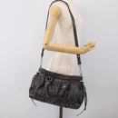 Miu Miu Hand Bag Leather 2way Gray Silver Auth 212444M-24