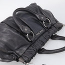 Miu Miu Hand Bag Leather 2way Gray Silver Auth 212444M-6