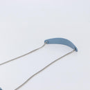 Miu Miu Matelasse Chain Shoulder Bag Leather Silver Light Blue Auth 212448SAM-8