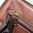 Miu Miu Matelasse Hand Bag Leather Brown Gold Auth 212449M-24