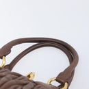 Miu Miu Matelasse Hand Bag Leather Brown Gold Auth 212449M-8