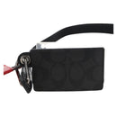Coach x Michael B. Jordan × NARUTO Pass Case Leather Black Silver Auth 212450M-3