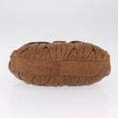 Miu Miu Hand Bag Leather Brown Gold Auth 212451-10