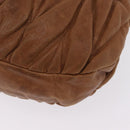 Miu Miu Hand Bag Leather Brown Gold Auth 212451-14