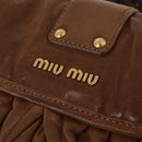 Miu Miu Hand Bag Leather Brown Gold Auth 212451-16