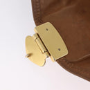 Miu Miu Hand Bag Leather Brown Gold Auth 212451-17