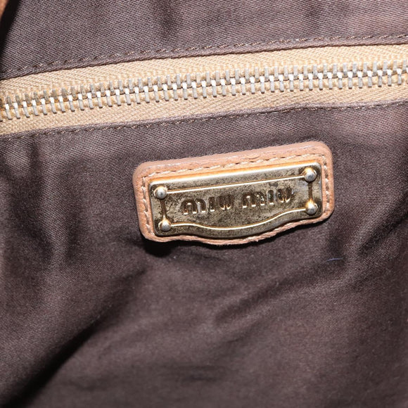 Miu Miu Hand Bag Leather Brown Gold Auth 212451