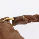Miu Miu Hand Bag Leather Brown Gold Auth 212451-9