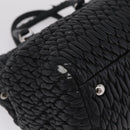 Miu Miu Matelasse Hand Bag Leather Black Silver Auth 212452-12