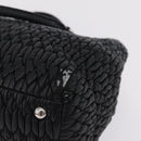 Miu Miu Matelasse Hand Bag Leather Black Silver Auth 212452-15