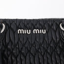 Miu Miu Matelasse Hand Bag Leather Black Silver Auth 212452-16