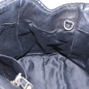 Miu Miu Matelasse Hand Bag Leather Black Silver Auth 212452-19
