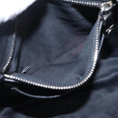 Miu Miu Matelasse Hand Bag Leather Black Silver Auth 212452-22