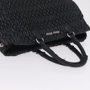 Miu Miu Matelasse Hand Bag Leather Black Silver Auth 212452-6