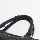 Miu Miu Matelasse Hand Bag Leather Black Silver Auth 212452-8