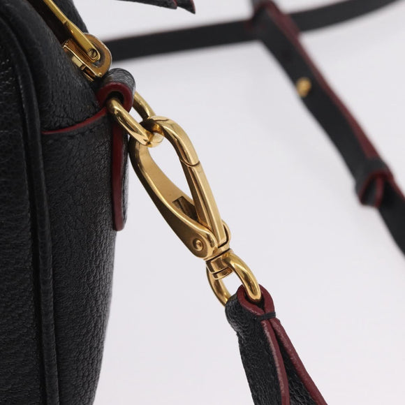 Miu Miu Shoulder Bag Leather Black Gold Auth 212453A