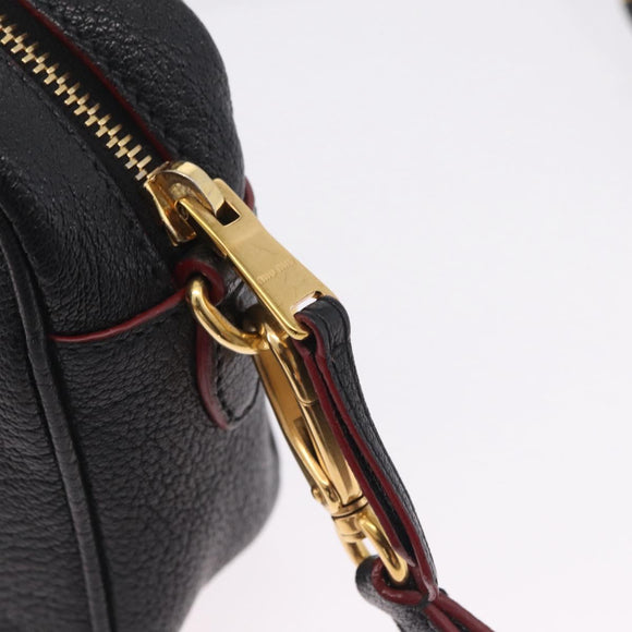 Miu Miu Shoulder Bag Leather Black Gold Auth 212453A