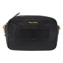 Miu Miu Shoulder Bag Leather Black Gold Auth 212453A-2