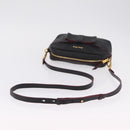 Miu Miu Shoulder Bag Leather Black Gold Auth 212453A-7
