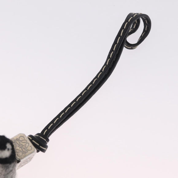 LOEWE Baby Penguin Bag Charm Felt Gray Silver Auth 212470M