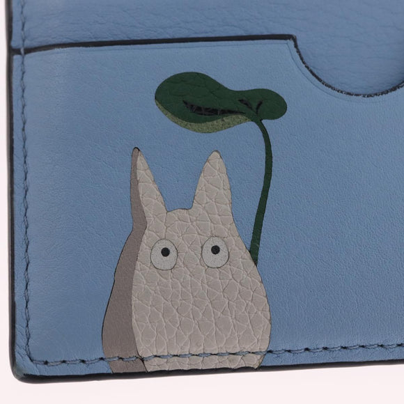 LOEWE x Studio Ghibli Little Totoro Card Case Leather Light Blue Auth 212472SAM