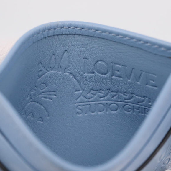 LOEWE x Studio Ghibli Little Totoro Card Case Leather Light Blue Auth 212472SAM