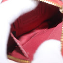 Coach x PAC MAN Coin Purse Leather Red Gold Auth 212473A-15