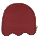 Coach x PAC MAN Coin Purse Leather Red Gold Auth 212473A-3