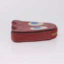 Coach x PAC MAN Coin Purse Leather Red Gold Auth 212473A-5