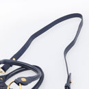 Miu Miu Hand Bag Leather 2way Navy Gold Auth 212475SAM-10