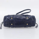 Miu Miu Hand Bag Leather 2way Navy Gold Auth 212475SAM-11