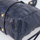 Miu Miu Hand Bag Leather 2way Navy Gold Auth 212475SAM-14