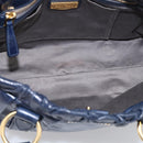 Miu Miu Hand Bag Leather 2way Navy Gold Auth 212475SAM-18
