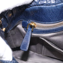Miu Miu Hand Bag Leather 2way Navy Gold Auth 212475SAM-22