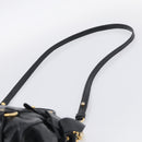 Miu Miu Hand Bag Leather 2way Black Gold Auth 212476SAM-10