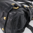 Miu Miu Hand Bag Leather 2way Black Gold Auth 212476SAM-12