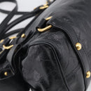 Miu Miu Hand Bag Leather 2way Black Gold Auth 212476SAM-13