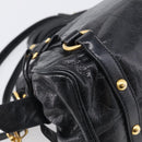 Miu Miu Hand Bag Leather 2way Black Gold Auth 212476SAM-18