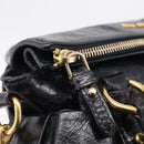 Miu Miu Hand Bag Leather 2way Black Gold Auth 212476SAM-17