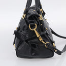 Miu Miu Hand Bag Leather 2way Black Gold Auth 212476SAM-3