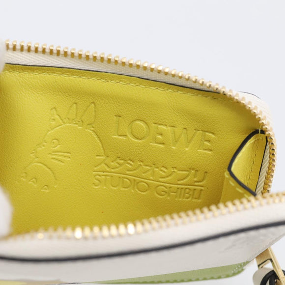 LOEWE x Studio Ghibli Mr. Otori Coin Purse Leather Beige Gold Auth 212486SAM