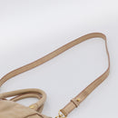 Miu Miu Hand Bag Leather 2way Beige Gold Auth 212492M-10