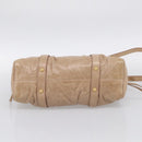 Miu Miu Hand Bag Leather 2way Beige Gold Auth 212492M-11