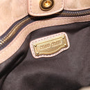 Miu Miu Hand Bag Leather 2way Beige Gold Auth 212492M-17