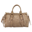 Miu Miu Hand Bag Leather 2way Beige Gold Auth 212492M-2
