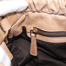 Miu Miu Hand Bag Leather 2way Beige Gold Auth 212492M-21